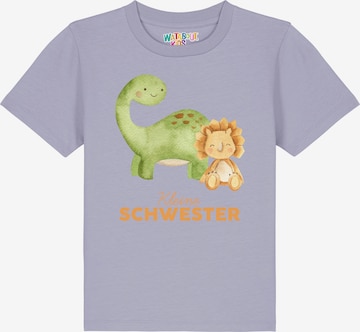 watabout.kids T-Shirt 'Dinosaurier 06 Kleine Schwester' in Lila: Vorderseite
