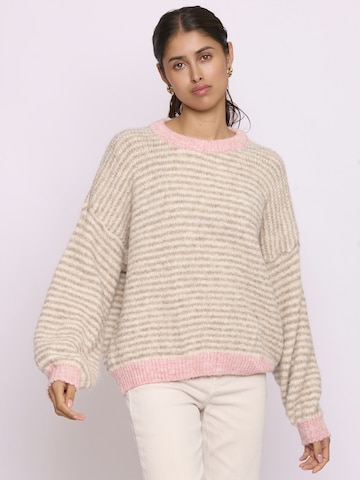 Lilavie Strickpullover ' Aleaa ' in Beige: Vorderseite