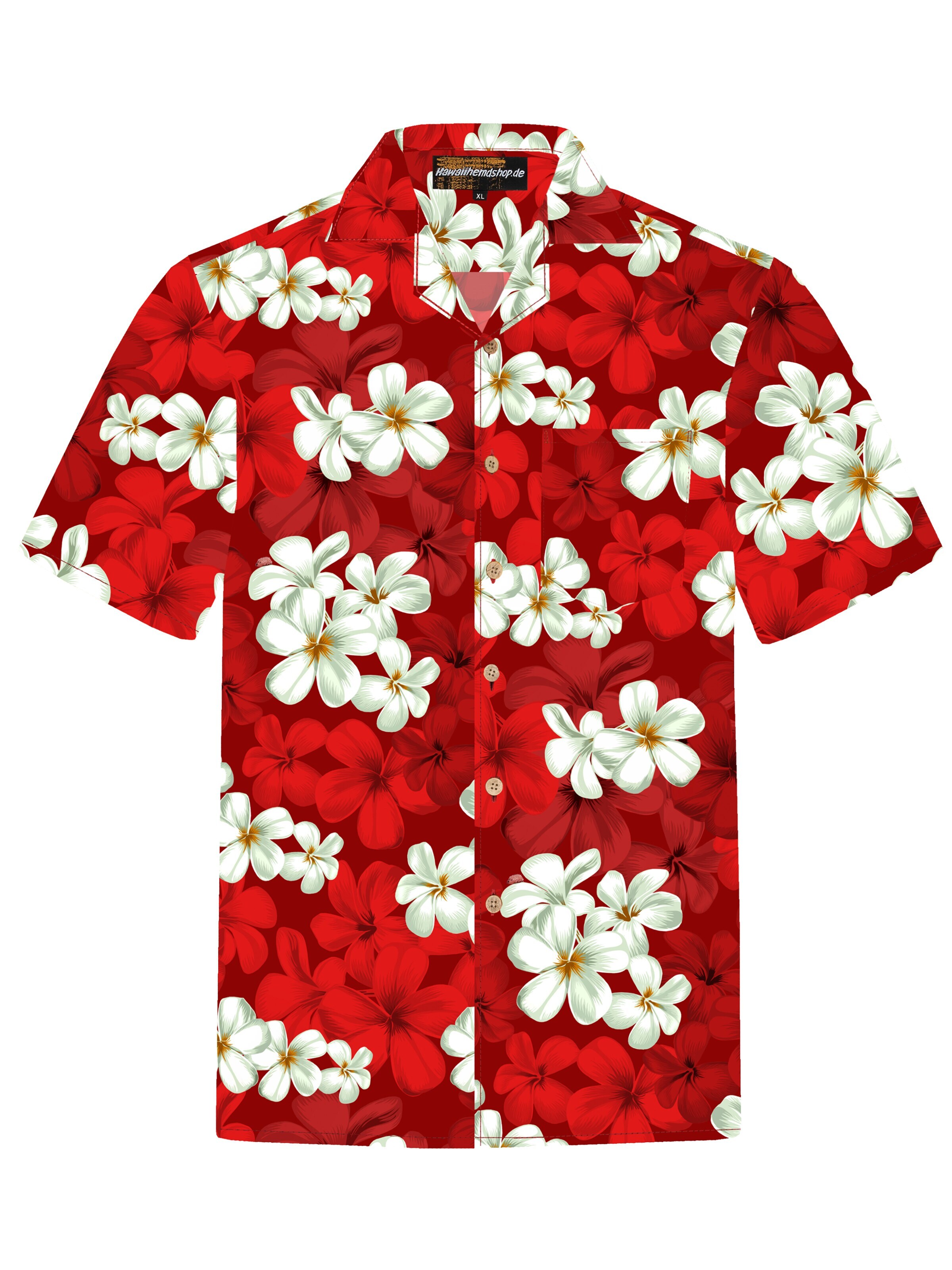 Hawaiihemdshop.de - Regular Fit Camisa 'Hawaiihemd "Classic Red"' em vermelho: frente