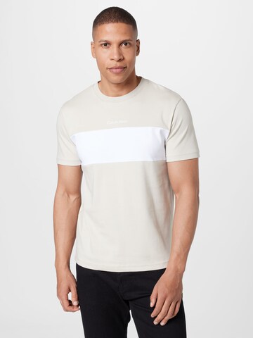 T-Shirt Calvin Klein en beige : devant