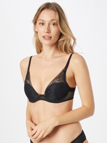 PASSIONATA Minimiser Bra in Black: front