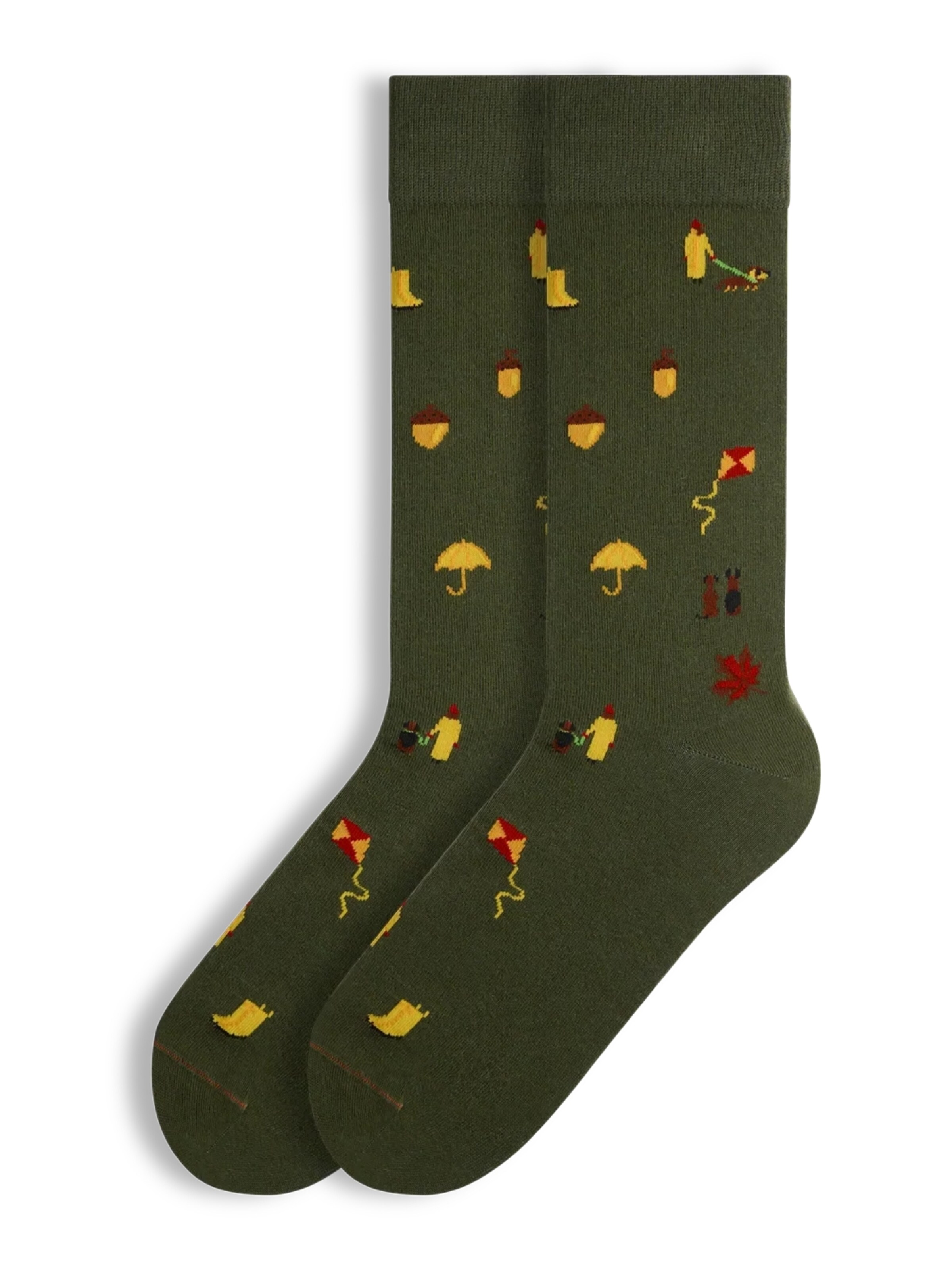 Von Jungfeld Socks 'Signature Icons' in Green: front