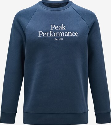 PEAK PERFORMANCE Trui 'Crew' in Blauw: voorkant