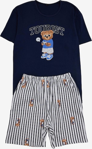 Pijama scurtă de la Trendyol pe albastru: față