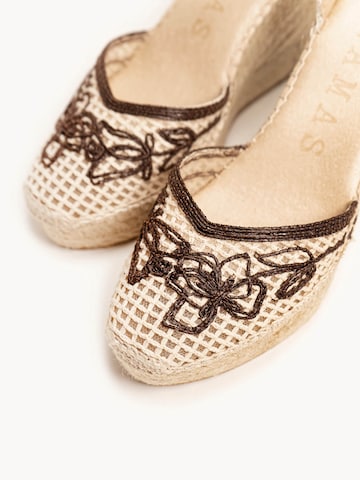 Alhamas - Sandalias con hebilla 'Alpargata Cuña 10 cm' en marrón