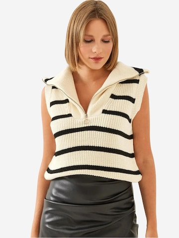 Bianco Lucci Sweater in Beige: front