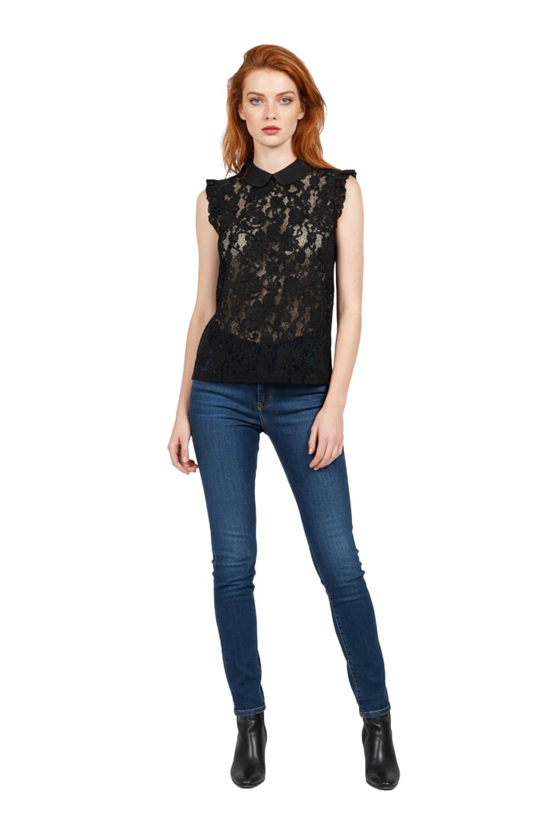 Alexa Dash Bluse in Schwarz