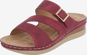 Ital-Design Mules in Red: front
