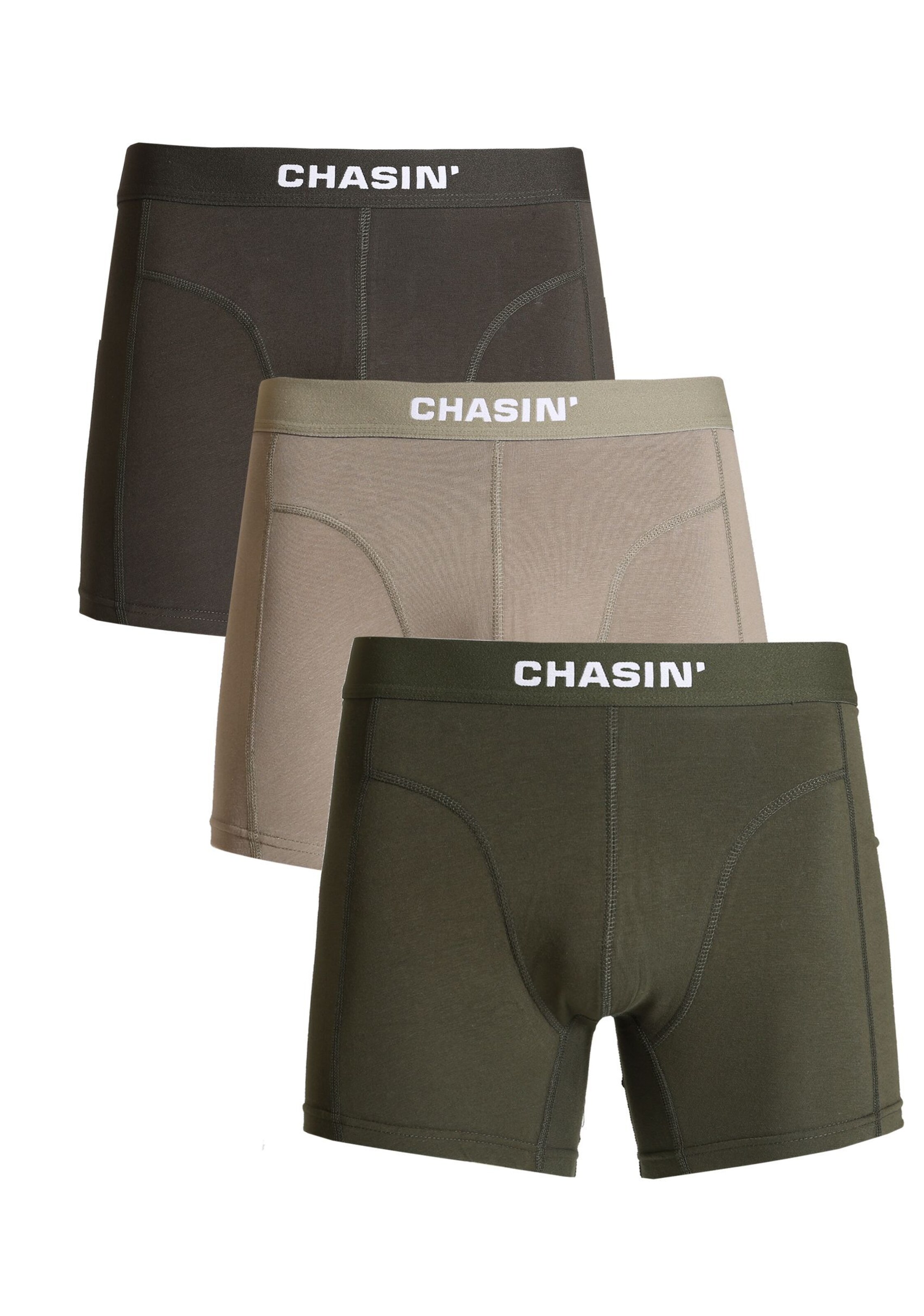 CHASIN' Boxer shorts 'Thrice Moss' in Nude / Olive / White, Item view
