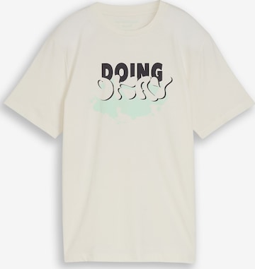 T-Shirt TOM TAILOR en blanc : devant