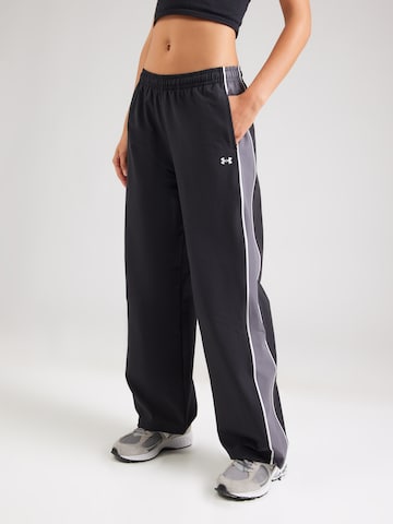 UNDER ARMOUR Loosefit Sportsbukser 'Rival Swoven' i sort: forside
