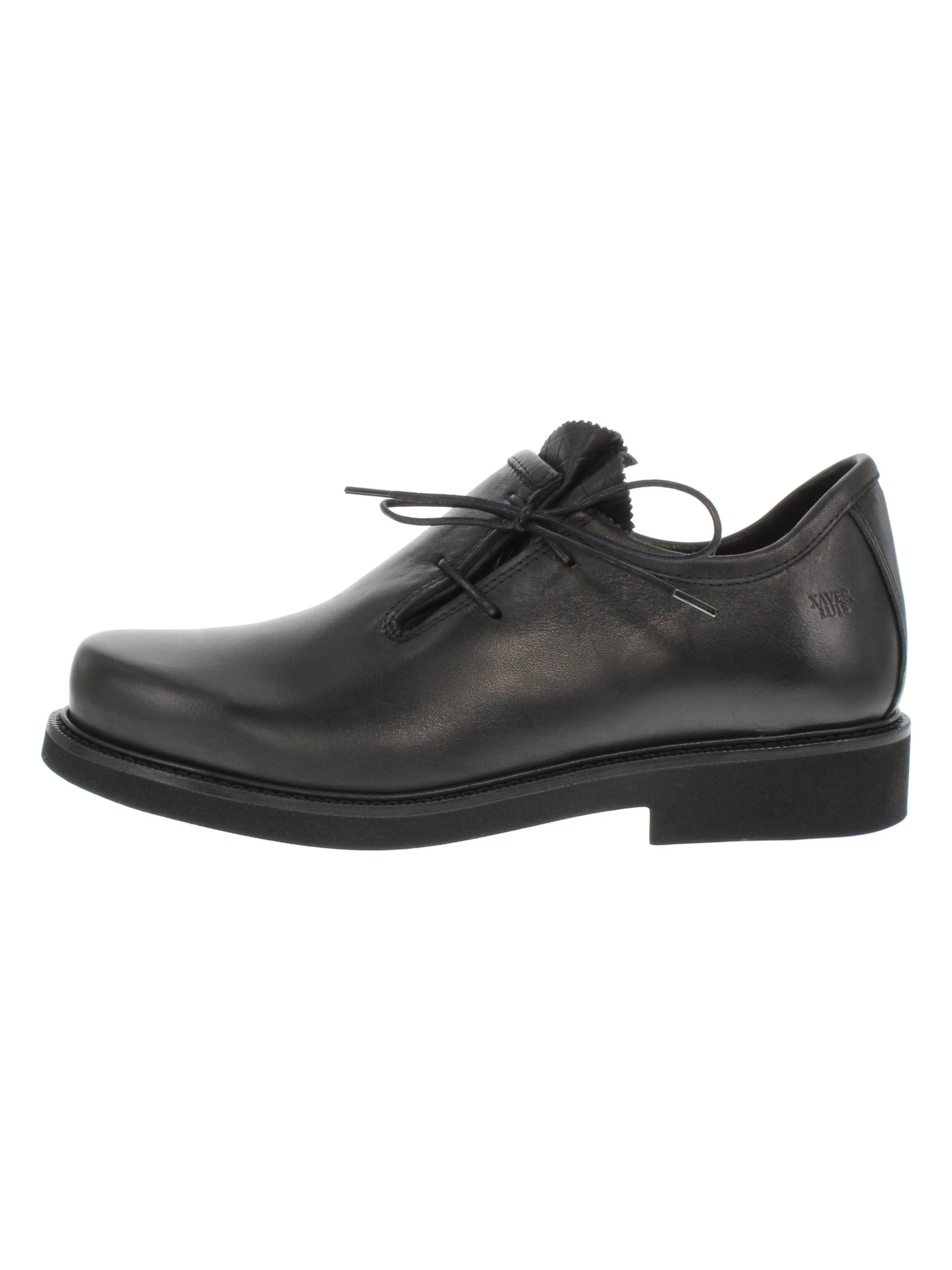 XAVER LUIS Schuhmanufaktur Trachtenschuh 'LINUS'‌‌‌‌‌‌ in Schwarz: Vorderseite