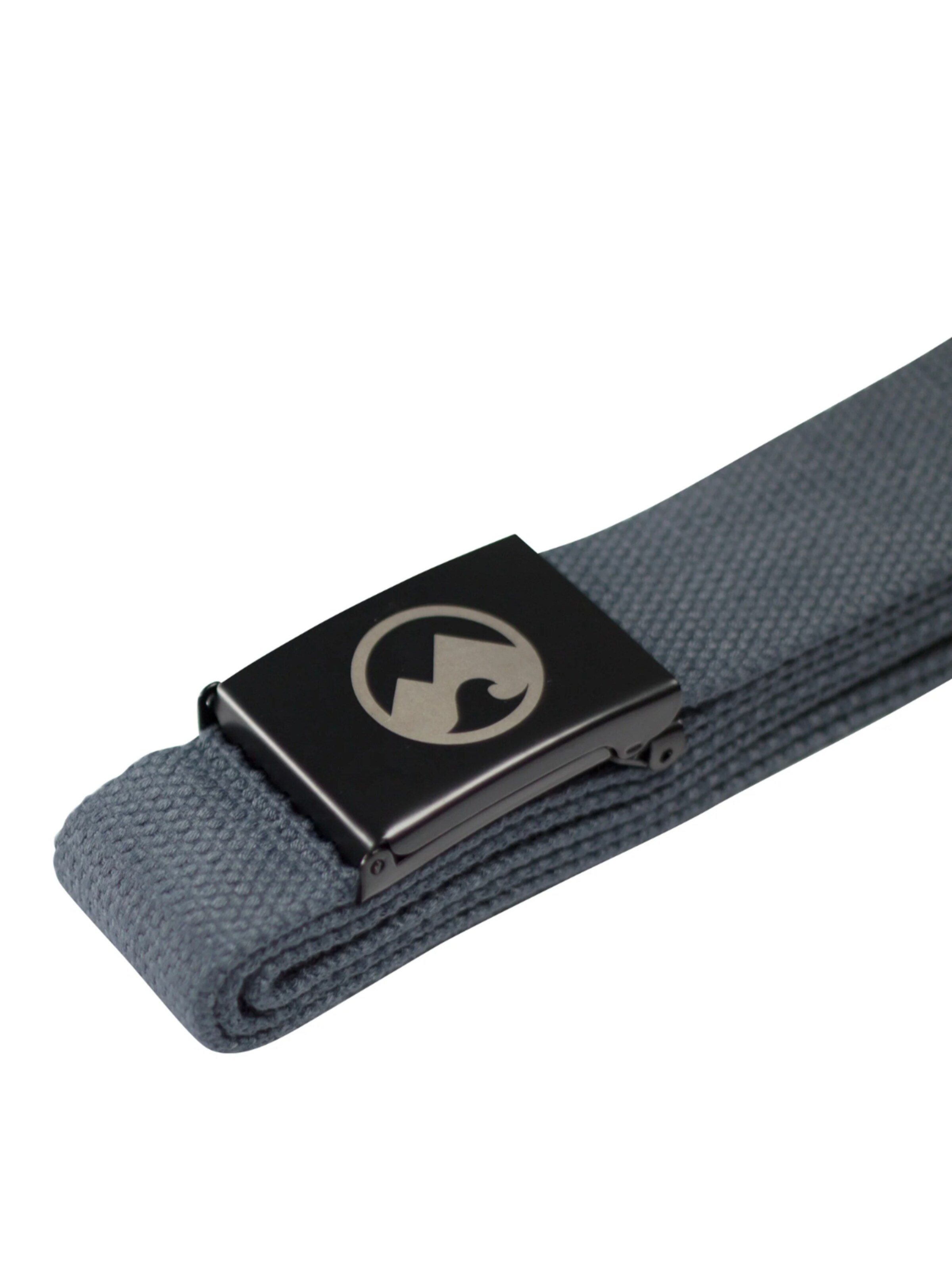 Mowmow Sportriem 'MowMow Belt - Canvas - Aluminum Buckle - 125 cm - Men - Women - Black' in Grijs