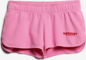Coupe slim Pantalon Superdry en rose : devant