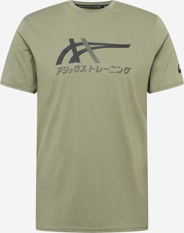 T-Shirt fonctionnel 'Tiger' ASICS en vert : devant