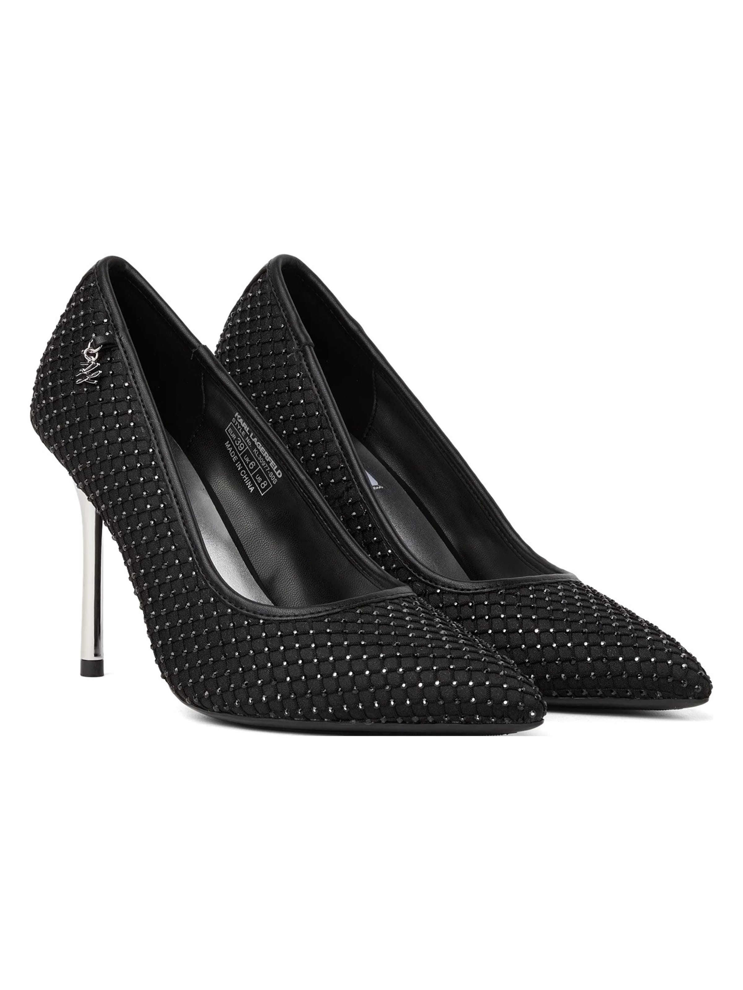 Pumps ' Sarabande Mesh-Pumps mit Edelsteinen ' de la Karl Lagerfeld pe negru