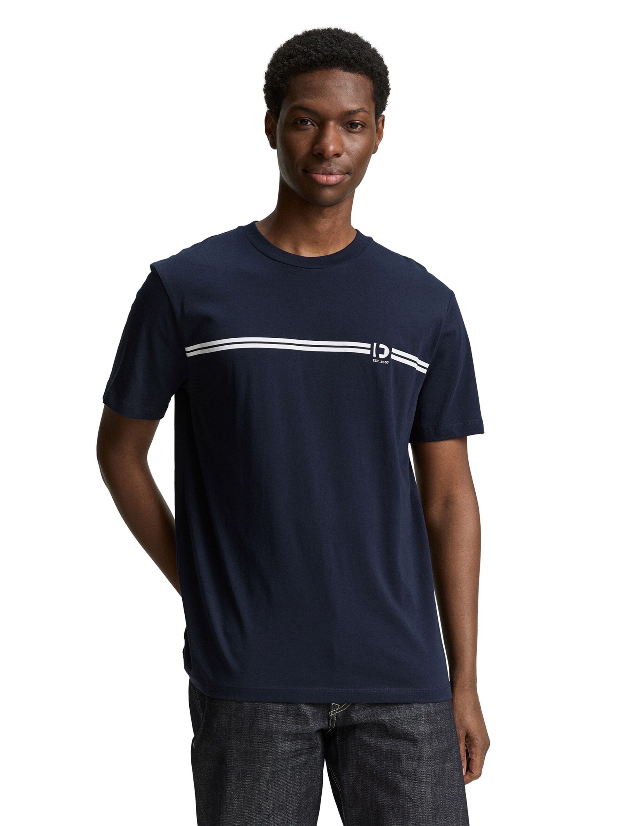 TOM TAILOR DENIM Tričko - Modrá: predná strana