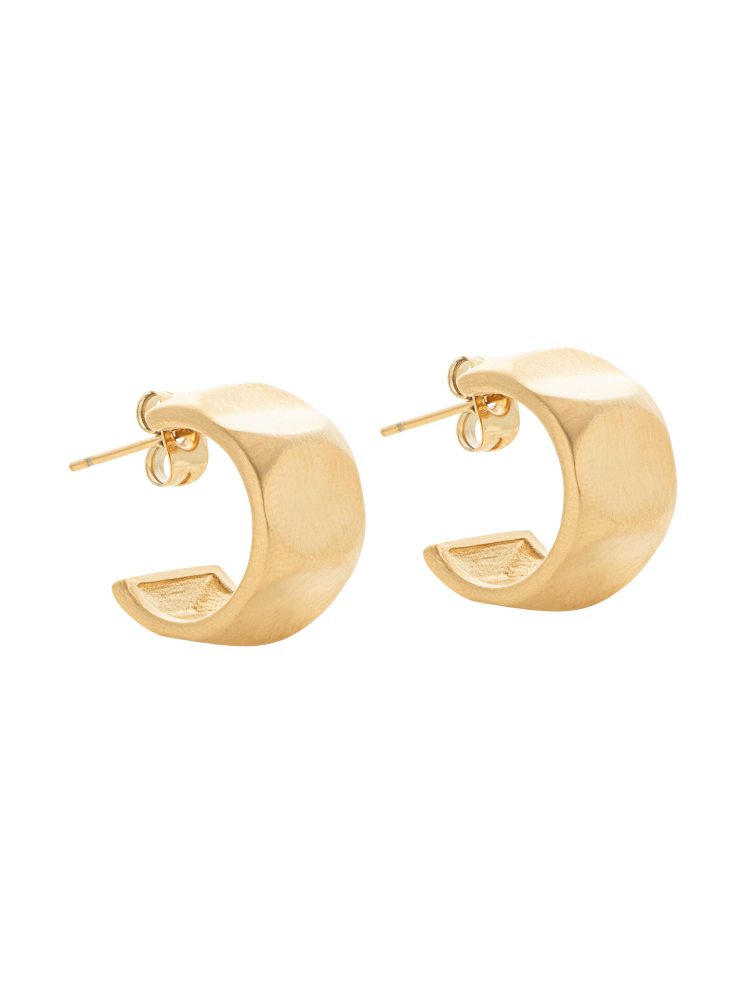 A&C Oslo – Nordic Design Jewellery Earrings 'Steel - Satin' in Gold: front