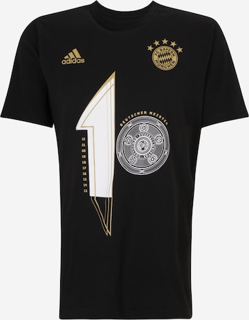 Tricou funcțional 'FC Bayern München M10 Champions' de la ADIDAS PERFORMANCE pe negru: față