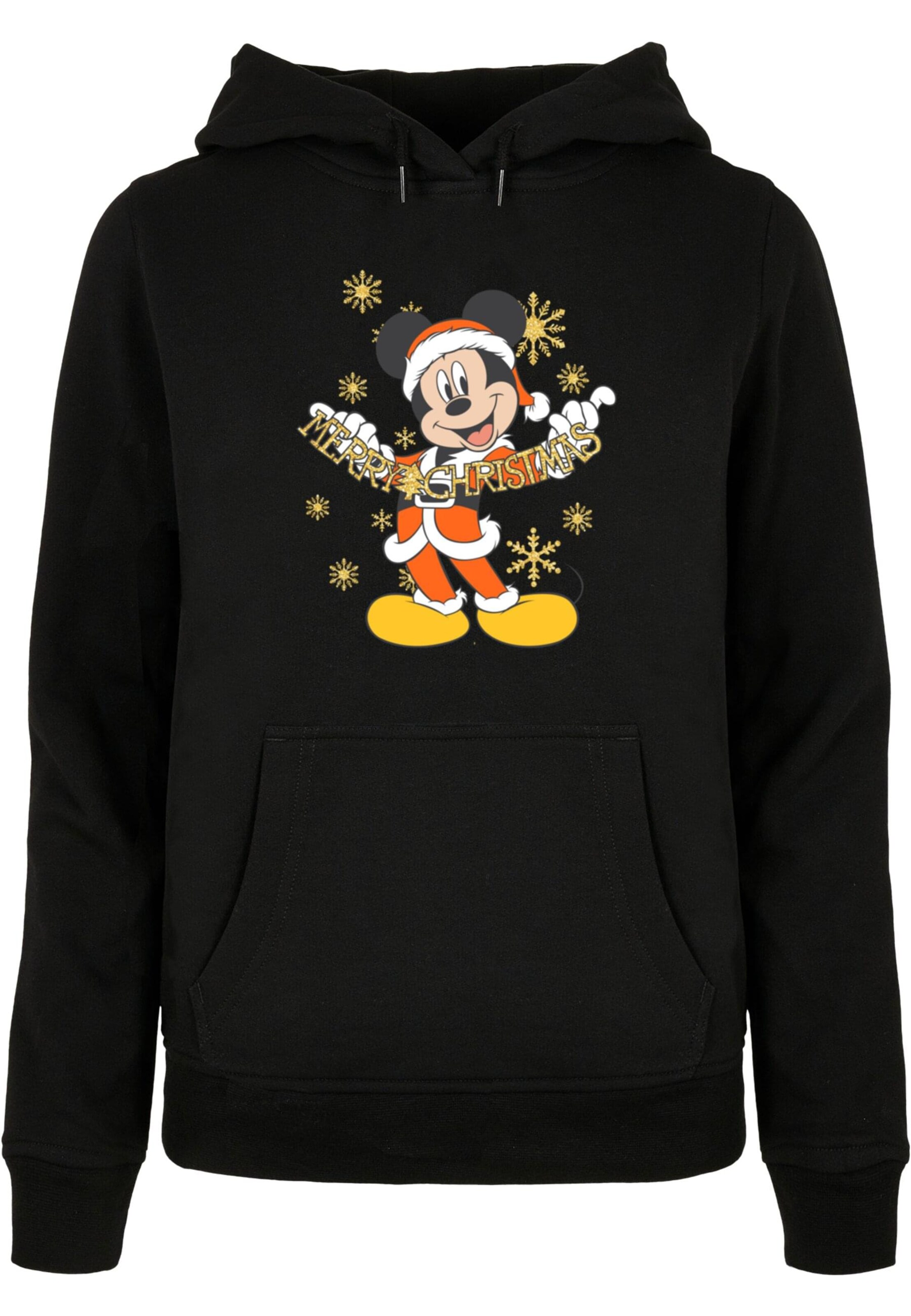 Sweat à Capuche Mickey Mouse Merry Christmas Or - Produit Officiel Disney - Coupe Classique, Col Tissé - 12