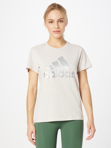 ADIDAS SPORTSWEAR Функционална тениска 'Essentials' в бяло: отпред