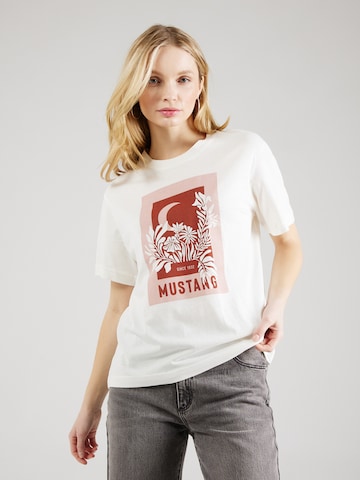 MUSTANG T-shirt 'ALINA' i vit: framsida