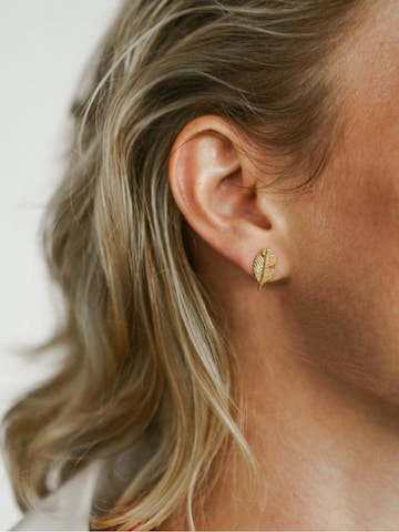 Les Reines Oorbellen 'Petite Plume' in Goud