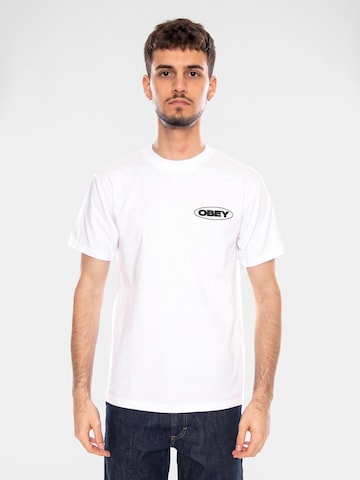 Obey Shirt 'Global Impact' in Wit: voorkant