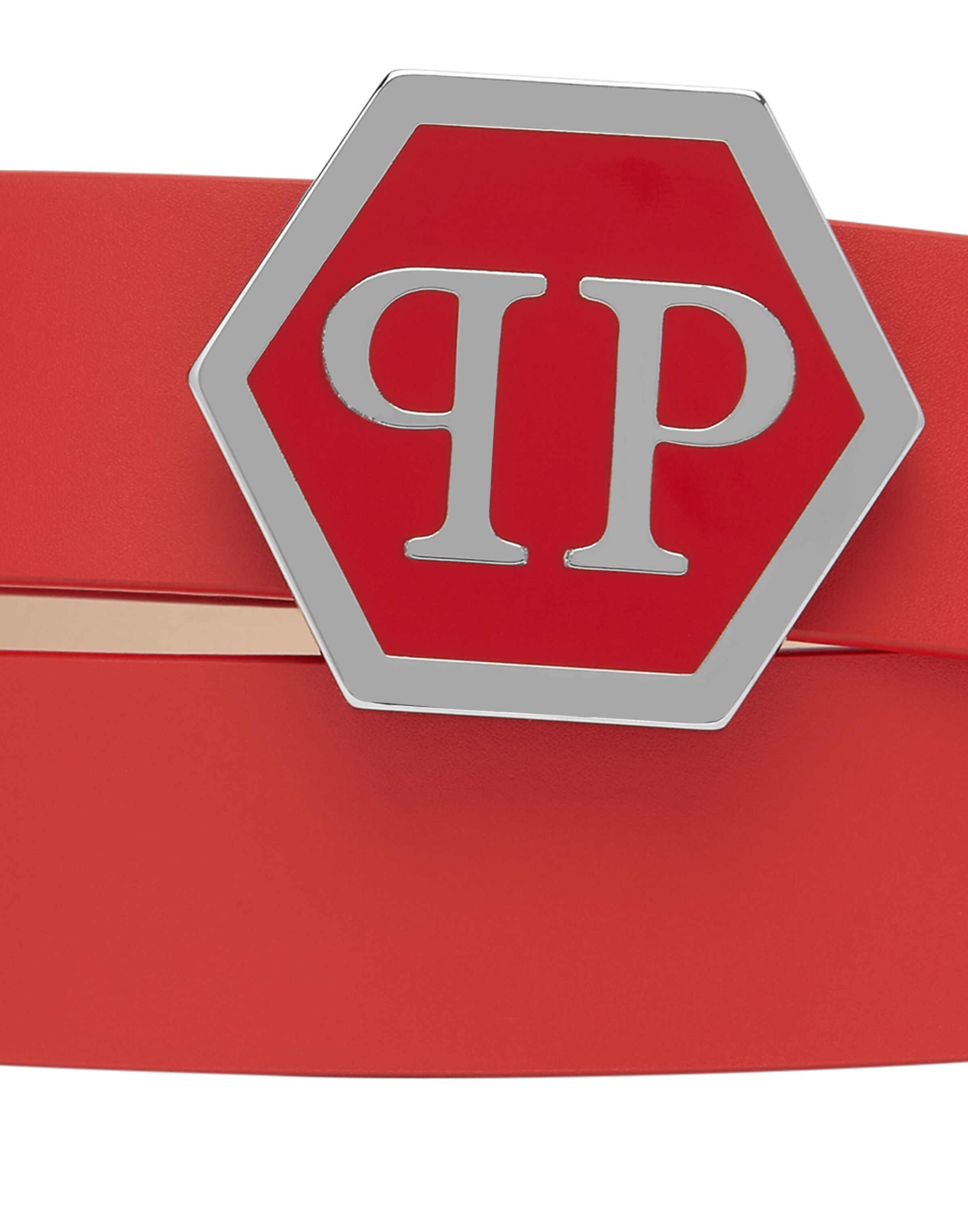 Philipp Plein - Cinturón 'Hexagon' en rojo