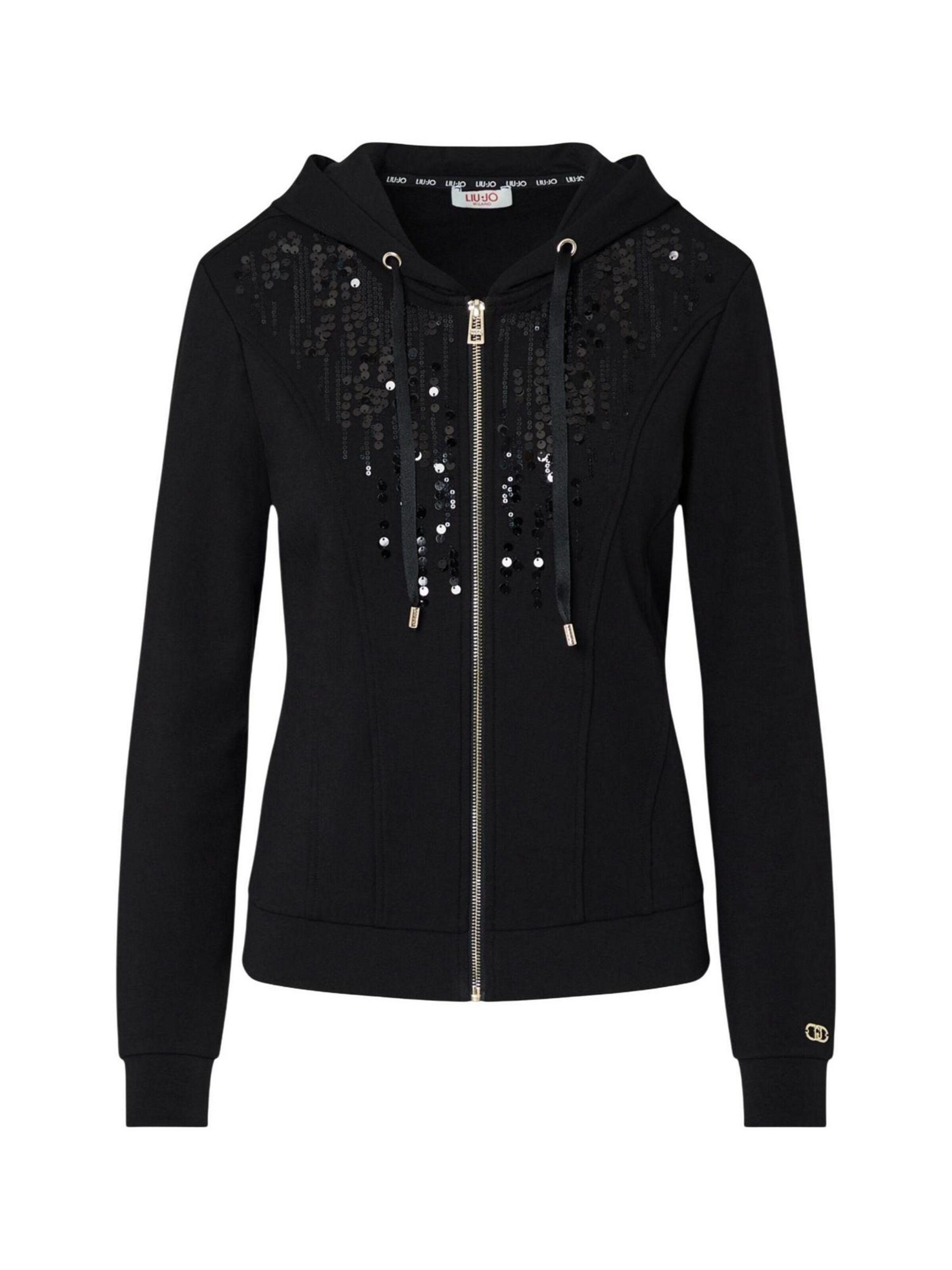 Liu Jo Sweatvest 'ECS FELPA APERTA TF6134 FS576' in Zwart: voorkant
