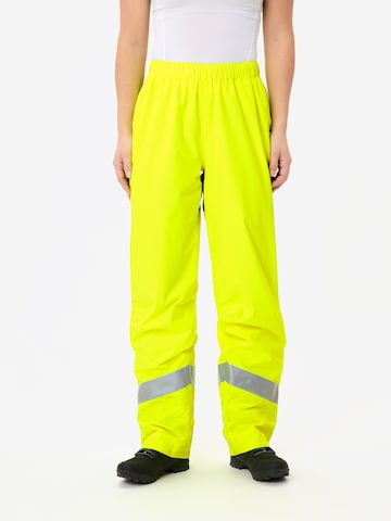 VAUDE Regular Outdoor trousers 'Luminum Rain' in Yellow: front