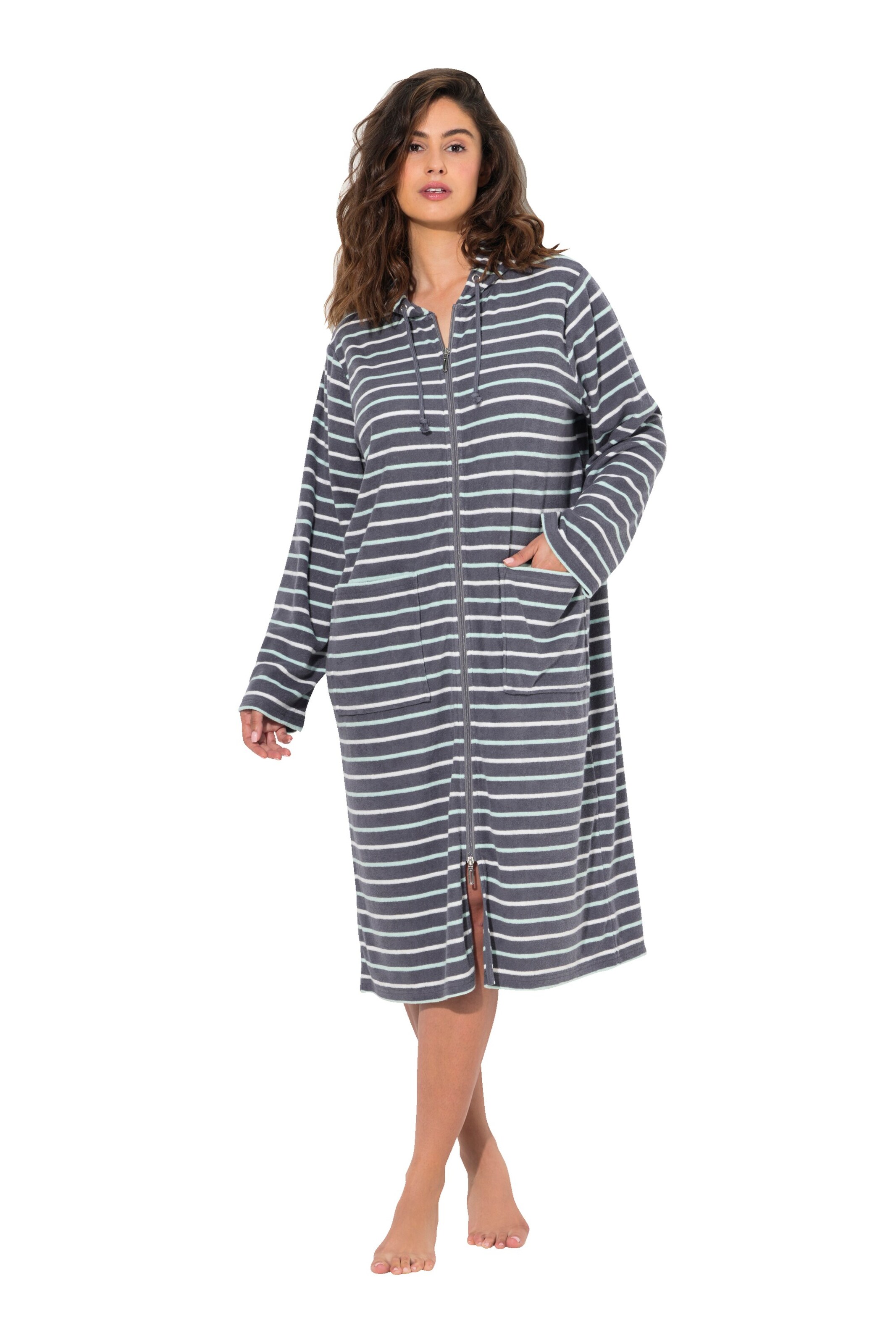 Ulla Popken Bademantel in Grau