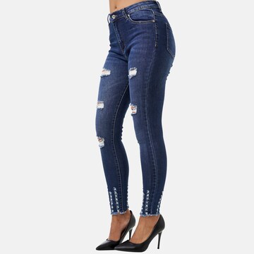 Coupe slim Jean Elara en bleu