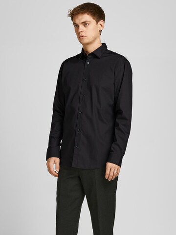 JACK & JONES Slim fit Business Shirt in Black: front