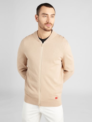 HUGO Red Cardigan 'San Jaque' i beige: forside