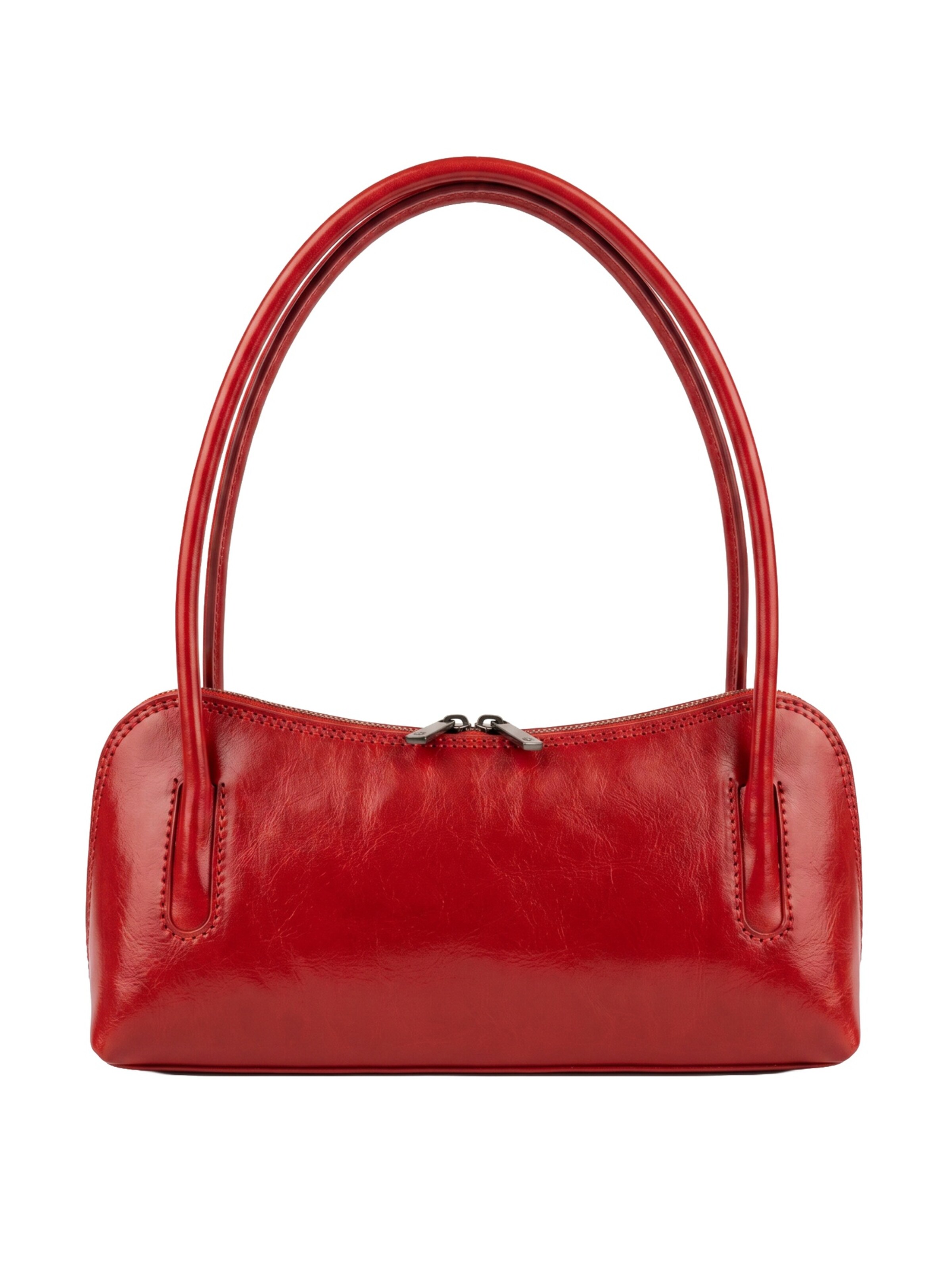 Borsa a spalla 'Borsa a Spalla Donna Pelle Vacchetta I Fratelli - Zip' di I Fratelli in rosso: frontale