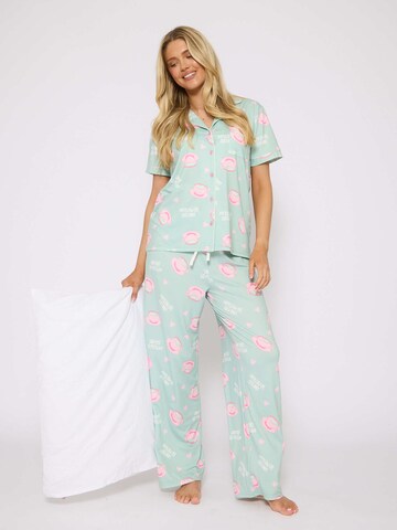 Loungeable Pyjama 'I Love You So Matcha' in Grün