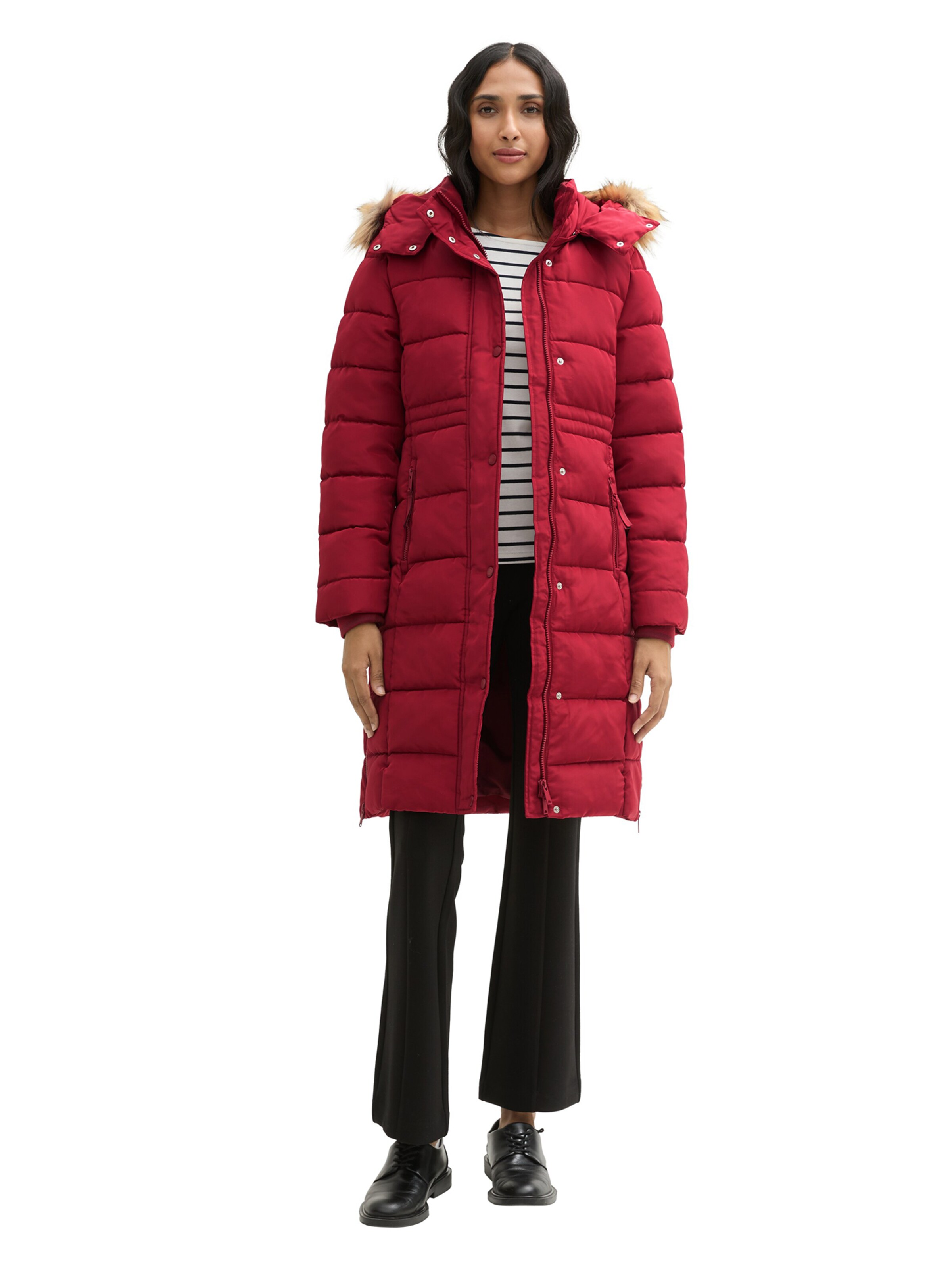 TOM TAILOR Pitkä talvitakki värissä punainen