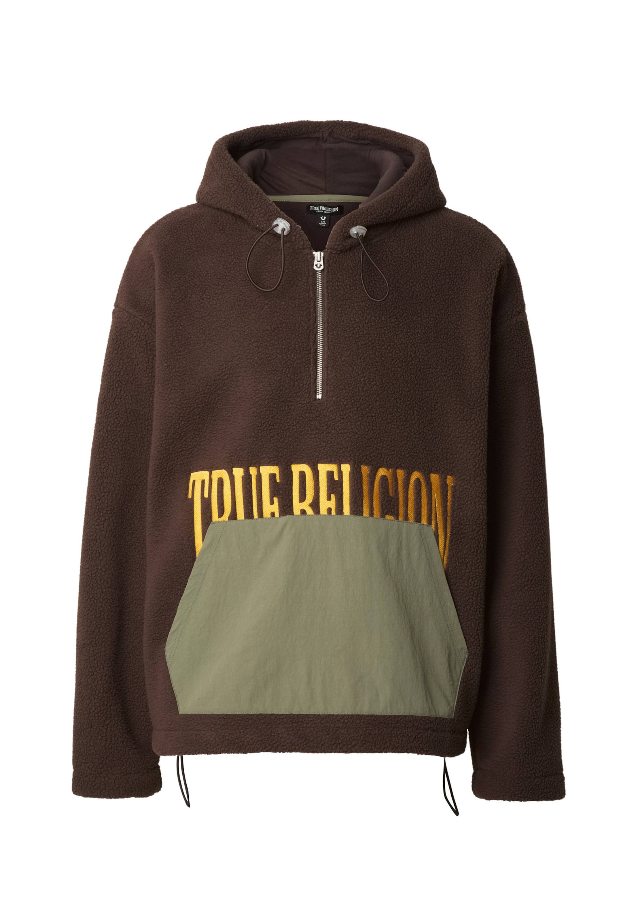 True Religion Pullover in dunkelbraun / gelb / khaki, Produktansicht