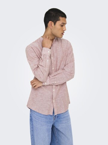 Only & Sons Slim Fit Hemd 'ONSCaiden' in Braun