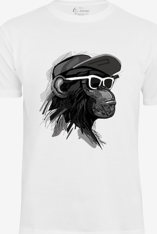 Cotton Prime T-Shirt 'Cool Monkey mit Brille' in Weiß: Vorderseite