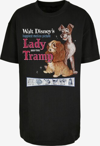 F4NT4STIC Oversized shirt 'Disney Lady And The Tramp' in Zwart: voorkant