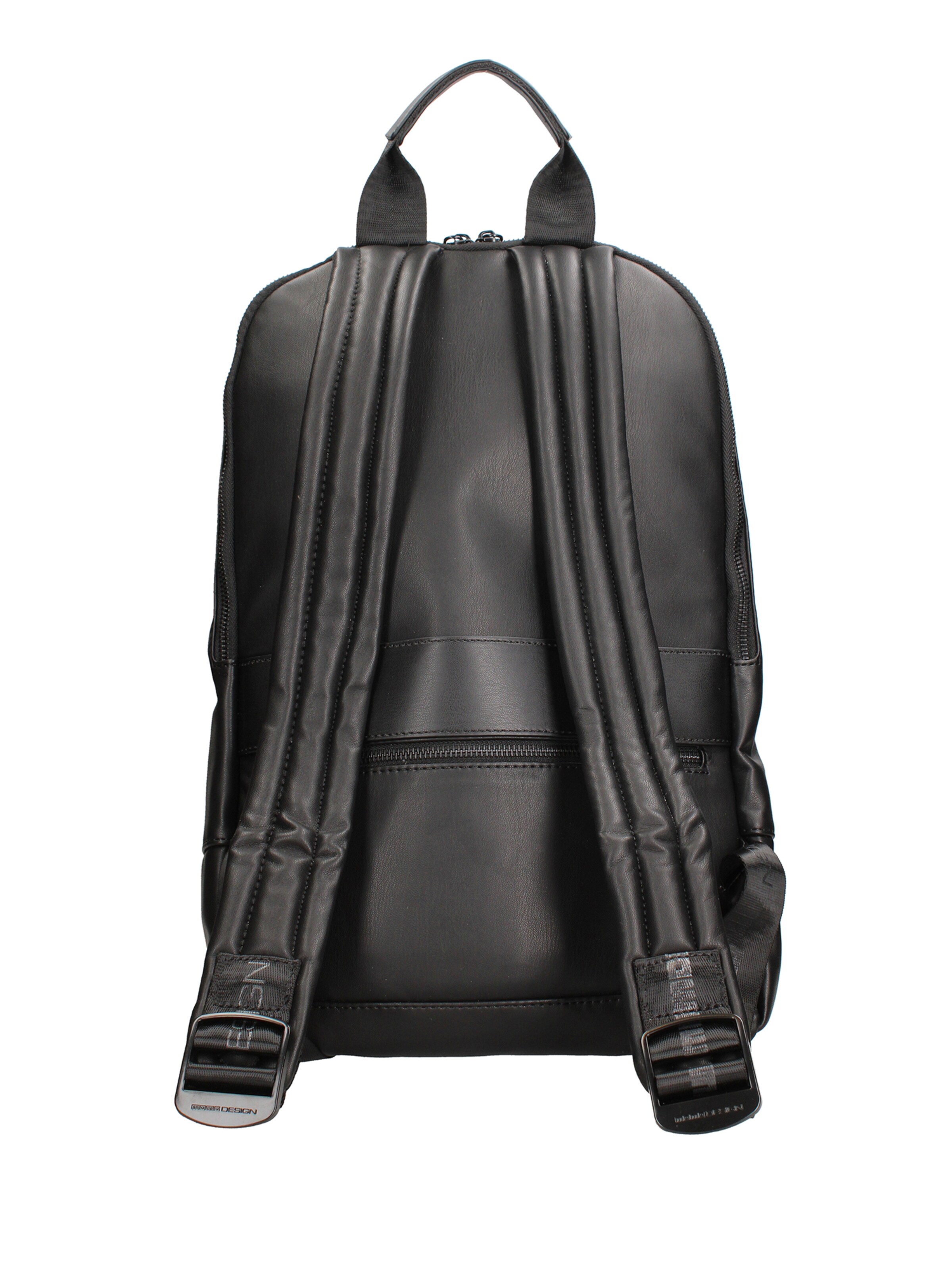Zaino 'Zaino Uomo Poliuretanica Chiusura Zip Tasche Manico PVC 40x25x15cm' di Momo Design in nero