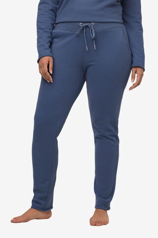 Ulla Popken Regular Broek in Blauw: voorkant