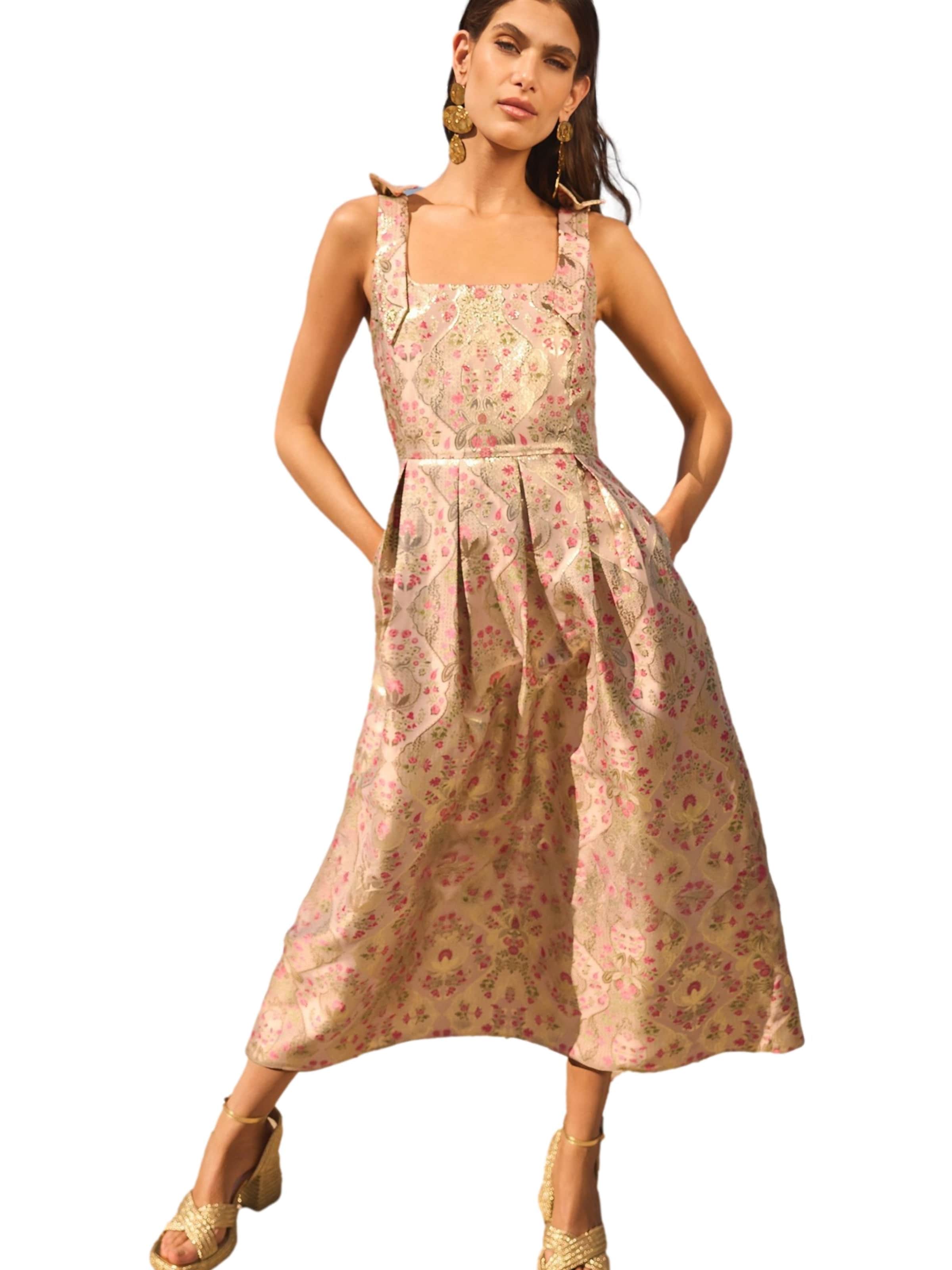 love & roses Robe de cocktail 'V&A' en nude / marron / olive / rose, Vue avec produit