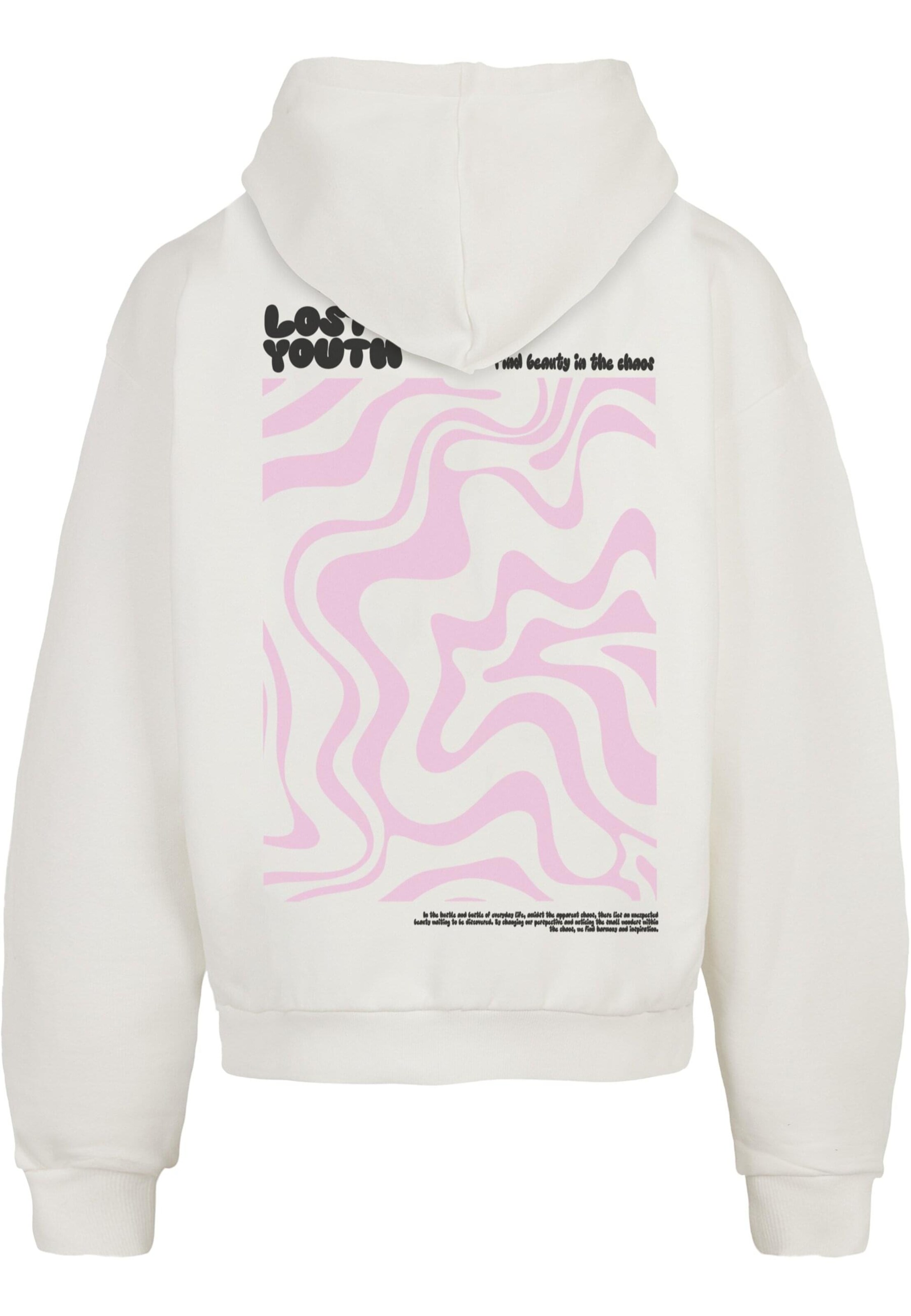 Felpa 'Beautiful Chaos Pink' di Lost Youth in bianco