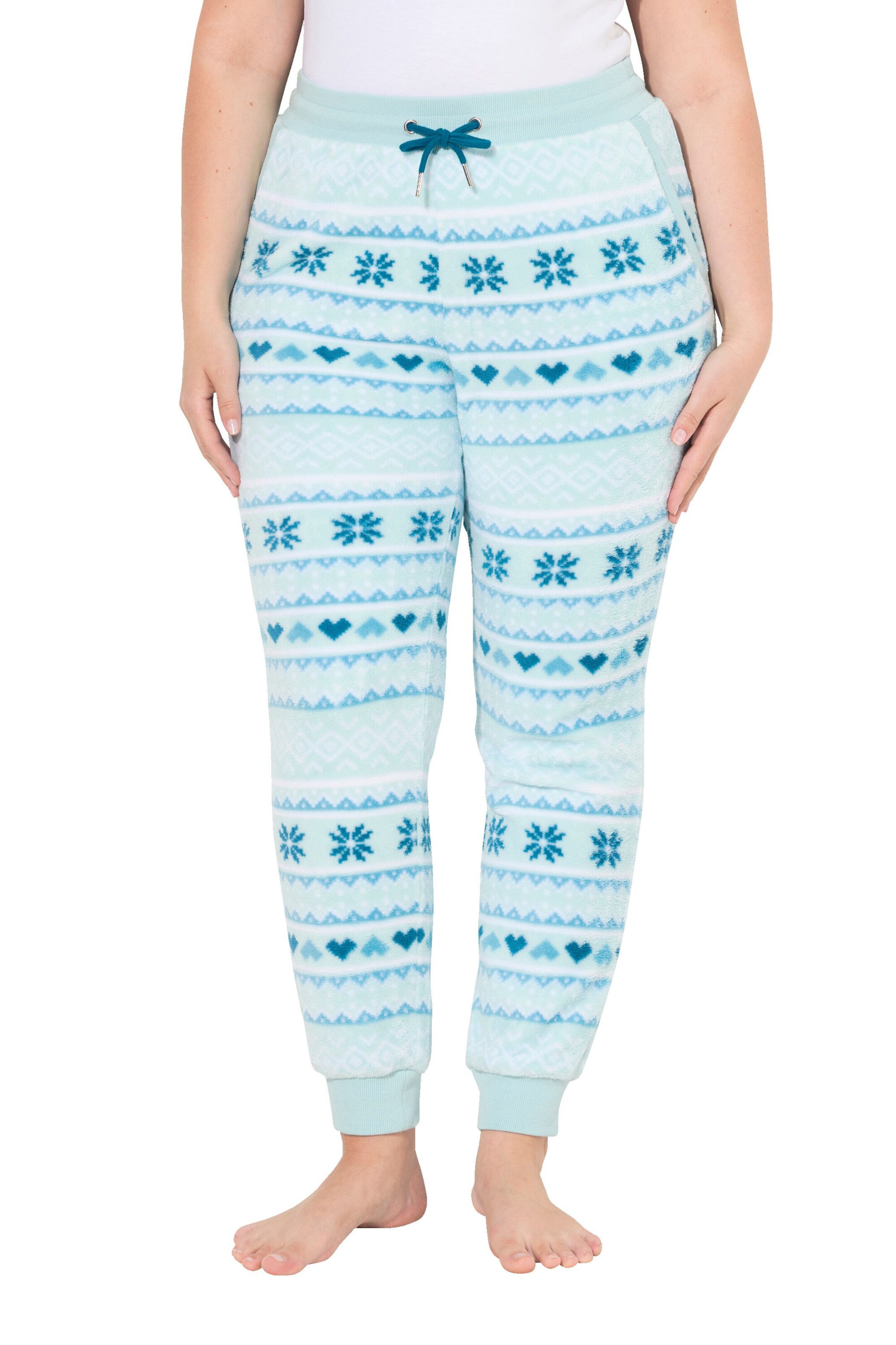 Ulla Popken Tapered Broek in Blauw: voorkant