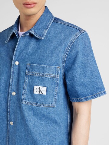 Calvin Klein Jeans Regular Fit Paita 'CAMP DENIM SHIRT' värissä sininen