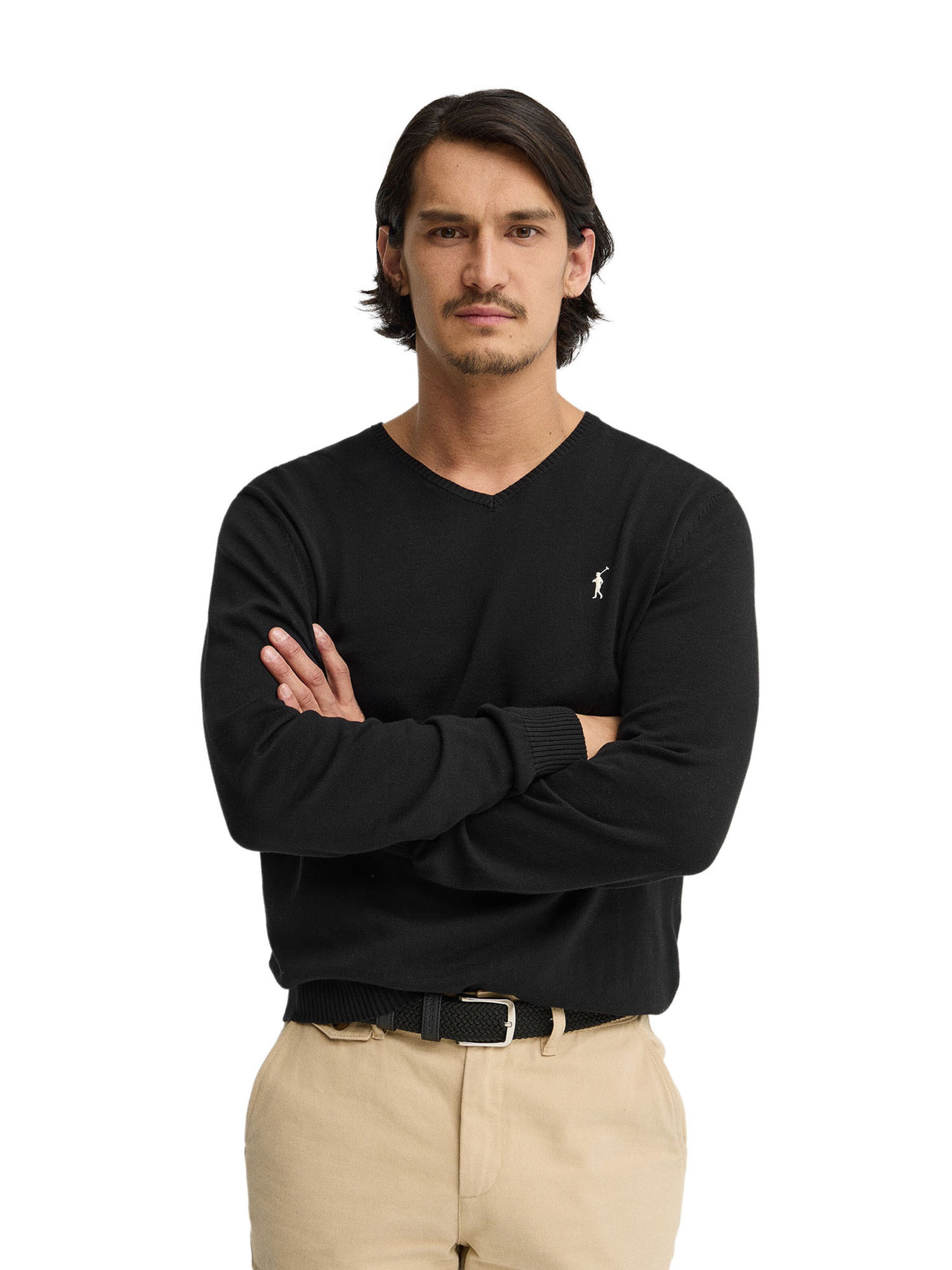 Polo Club Pullover 'Rigby' in Schwarz: Vorderseite