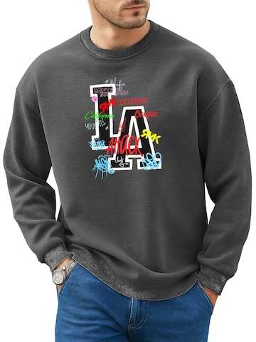 RMK Sweatshirt 'Los Angeles LA' in Grey: front